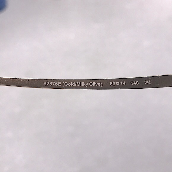 Coach AviatorGold/Milky Olive Sunglasses 59mm - Picture 6 of 7